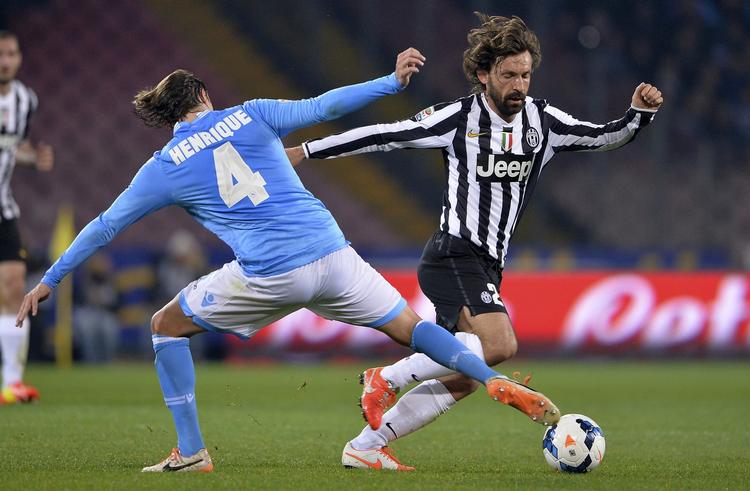 Liga. Juventus Andrea Pirlo i nederlagskampen mod Napoli. 