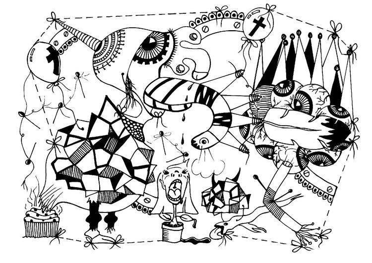 Hit. De grafiske print og illustrationer er mere moderne end de klassiske malerier, der tidligere har været meget populære. Her ses printet 'Dillerfugl' fra serien 'De skidende fugle' af Kasia Lilja. Foto: PR. 