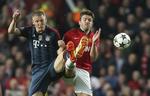 1-1. Manchester United var usædvanligt defensivt indstillet på hjemmebane mod Bayern München. Men det gav uafgjort før returkampen i Tyskland. 
