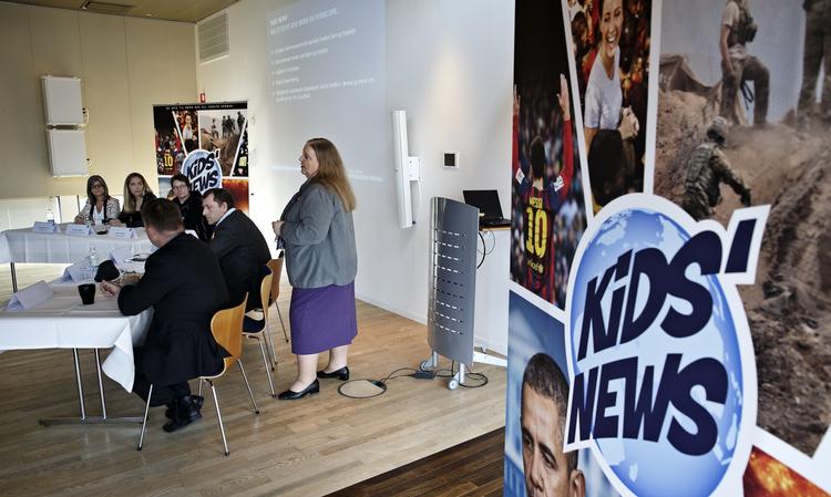 Børnetime. Berlingske præsenterede i dag på et pressemøde deres nye avis Kids' News, der skal komme hver fredag og henvende sig til børn. 