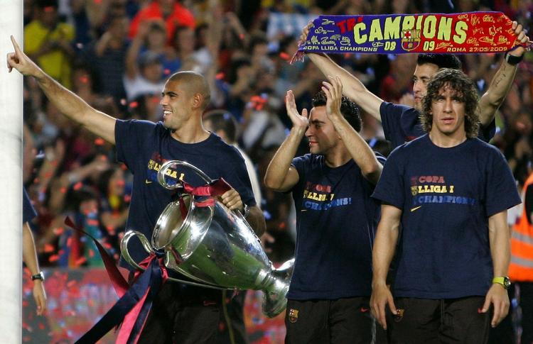 Triumf. Victor Valdes (tv) og Carles Puyol var nøglespillere på det Barcelona-hold, der vandt Champions League i 2006, 2009 og 2011. 