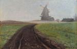 Undervejs. Her ses L.A. Rings 'Tåget landskab med Mogenstrup Mølle' fra 1889. I slutningen af 1800-tallet er der ikke længere en kirke for enden af vejen, og heller ingen frelse for mennesket. 