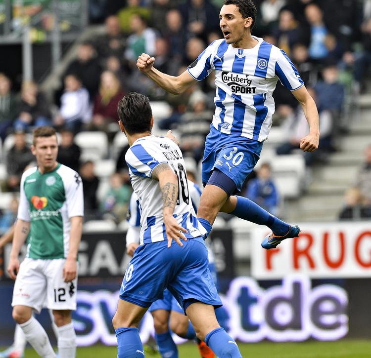Effektiv. Med 9 mål i 18 kampe er Mustafa Abdellaoue topscorer i OB. I FCK-tiden blev det blot til 4 mål i Superligaen i 14 kampe. 