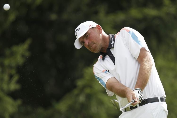RUTINERET. Thomas Bjørn er foreløbig bedste mand ived US Open. 