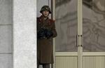 Nabolande. Forholdet mellem Nord- og Sydkorea er særdeles anspændt i øjeblikket. Her en nordkoreansk grænsevagt ved den fælles grænse. 