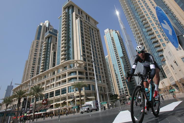 Hjælper. Alessandro Petacchi, som her ses under Tour of Dubai, er i år hjælperytter for Marc Cavendish, men alligevel fik han muligheden for at slå til i dag. 