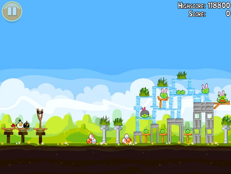 Påskefugl. Det populære Angrybirds-spil er kommet i en særlig påskeudgave. 