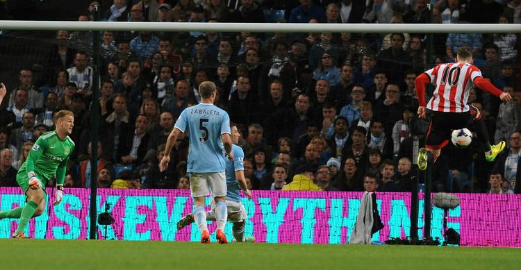 Dobbelt. Connor Wickham scorede to gange - til 1-1 og 2-1 - mod City. 