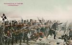 Årsdag. Maleri, der forestiller 8.brigades modangreb ved Dybbøl. 