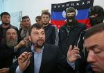 Løsrivelse. Denis Pusjilin, leder af den selvudnævnte republik i Donetsk, talte med pressen i dag. 