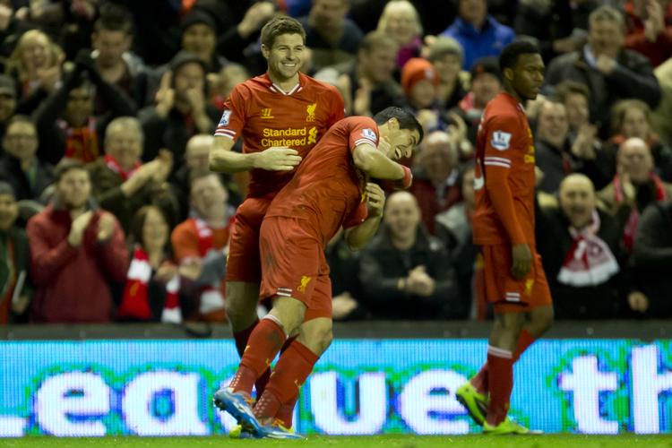 Treenigheden. Suarez, Gerrard og Sturridge har til sammen scoret  62 af Liverpools 93 ligamål i denne sæson. 