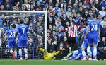 Jubel. Sunderland's Connor Wickham, nr. 10, jubler over scoring mod Chelsea. 