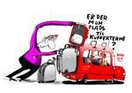 Rummelighed. bagagerumskapaciteten i biler måles i liter, men ekspert mener, at det ikke siger meget om pladsen. Illustration: Jørn villumsen 
