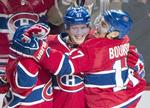 mål. Lars Eller (midt) scorede endnu et vigtigt mål for Montreal Canadiens, som nu er videre i slutspillet i NHL. 