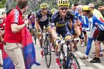 Klassiker. Michael Rogers (forrest) og Roman Kreuziger, Saxo-Tinkoff, sætter forventningerne højt forud for Liège-Bastogne-Liège. Her er de under 18 etape, Tour de France, på vej mod  Alpe D'Huez. 