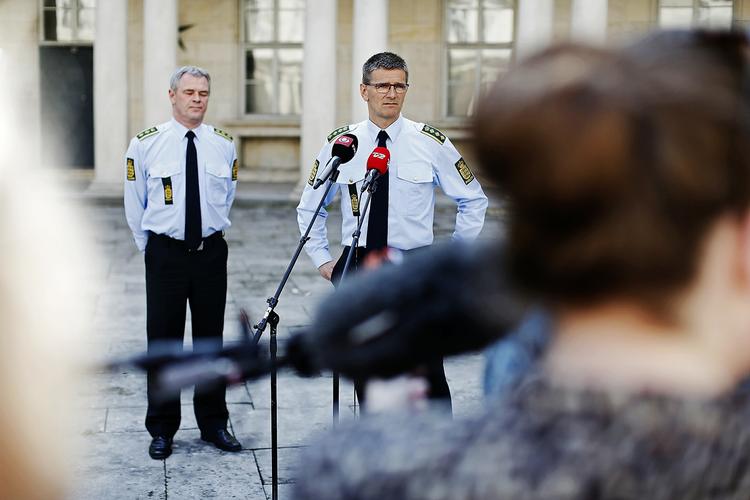 Attentatsag. Politiet holder pressemøde i Københavns Politigård i forbindelse med anholdelsen af den formodede attentatmand i sagen om drabsforsøget på Lars Hedegaard sidste år. 
