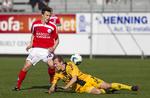 UDESEJR. De tidligere Superligaspillere Jesper Bech og Anders Randrup med en fortid i henholdsvis FC København og Brøndby mødtes i en topkamp i den næstbedste række. 