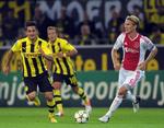 erfaring. Christian Poulsen fører bolden frem i en kamp for Ajax mod Borussia Dortmund. 