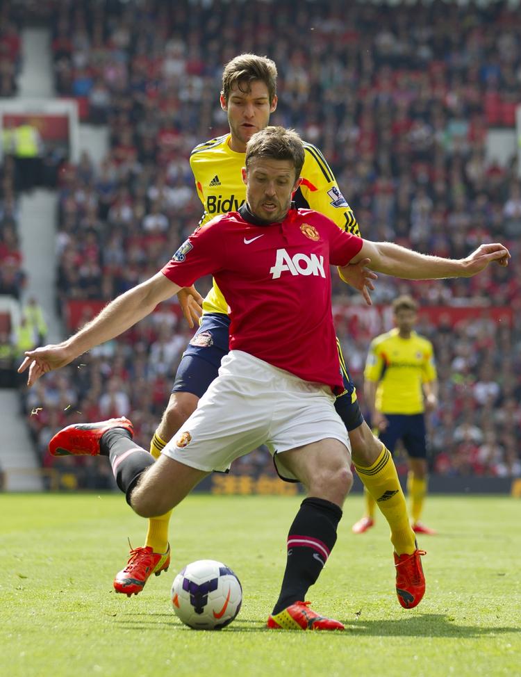 Nærkamp. Michael Carrick og resten af United-holdet fandt aldrig et middel, der kunne knække Sunderland. 