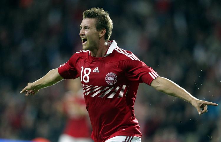 MÅLSCORER. Blandt sine mange scoringer har Mads Junker en enkelt på landsholdet, hvor han i 2010 kom på banen og sikrede 2-2 mod Tyskland. 