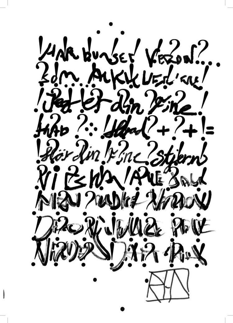 håndskrift. 101 danske digtere har selv skrevet direkte på væggen eller præsenterer deres originalskrifter i udstillingen på Den Sorte Diamant. 