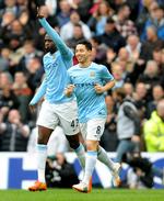 3-3. Samir Nasri (th) er nærmest blevet Crystal Palace-fan, efter London-klubben indirekte hjalp Manchester City i titelkampen. 
