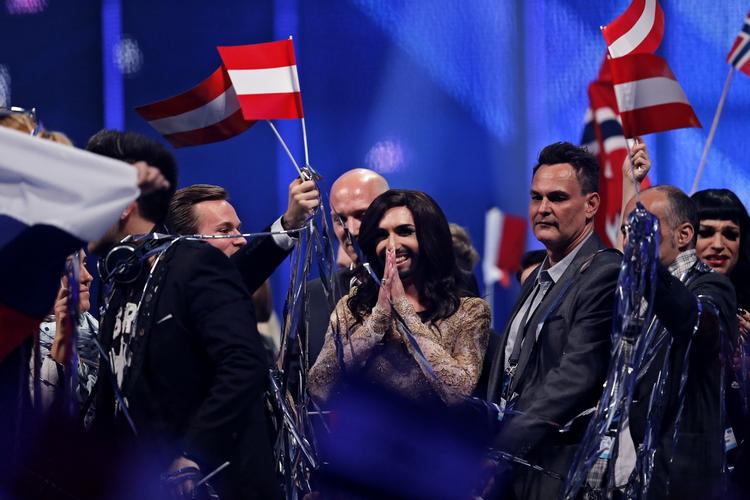 Favorit. Conchita Wurst havde salens ubetingede sympati, beviste styrken af klapsalverne, da det blev klart, at Østrig går videre til lørdagens finale i Eurovision Song Contest 2014. 