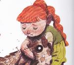 Farvel. En hund forlader sin ejer i Kim Fupz Aakesons opbyggelige bog om tab. Illustration: Mikkel Sommer. 