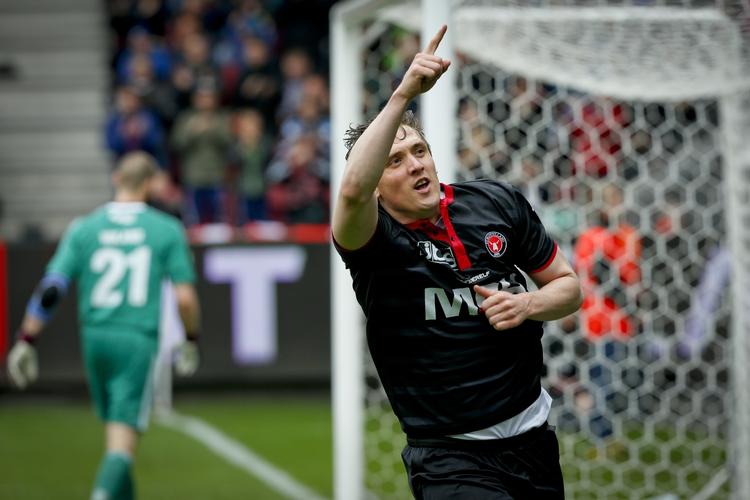 MÅL. Med to scoringer og et brændt straffespark ved stillingen 2-2 fik Morten 'Duncan' Rasmussen en hovedrolle i Herning. 