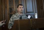 Attantat. Selvudnævnt guvenør i den ukrainske region Luhansk, Valerij Bolotov, er blevet skudt. Her er han på et pressemøde for tre dage siden. 