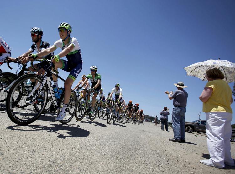 varmt. Bradley Wiggins fører fortsat Tour of California, som har haft et par varme etaper de seneste dage. 