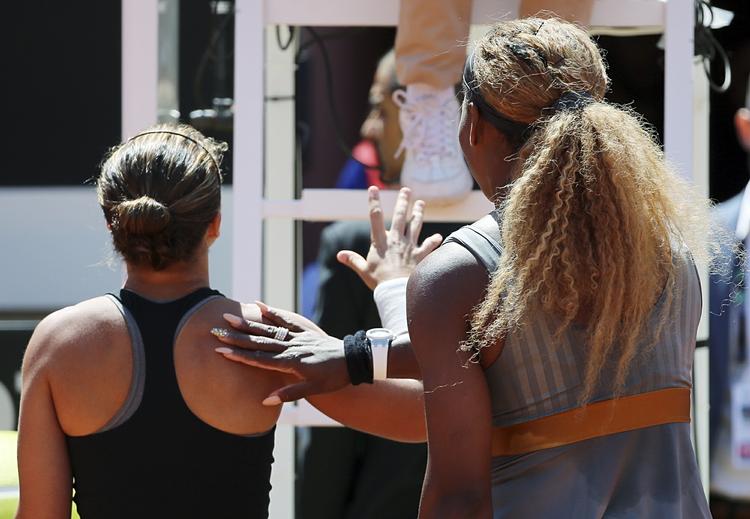 UDRADERET. Tre partier fik en småskadet Sara Errani i finalen mod Serena Williams. 