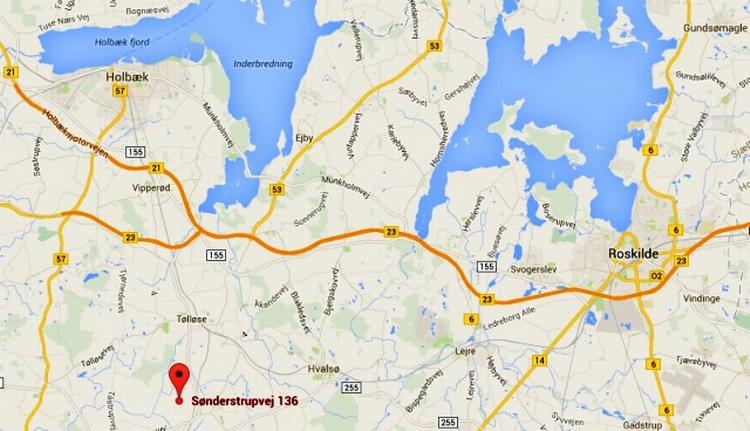 STYRT. Her skete ulykken, da et svævefly skulle lette fra flypladsen ved Kirke Eskilstrup. 