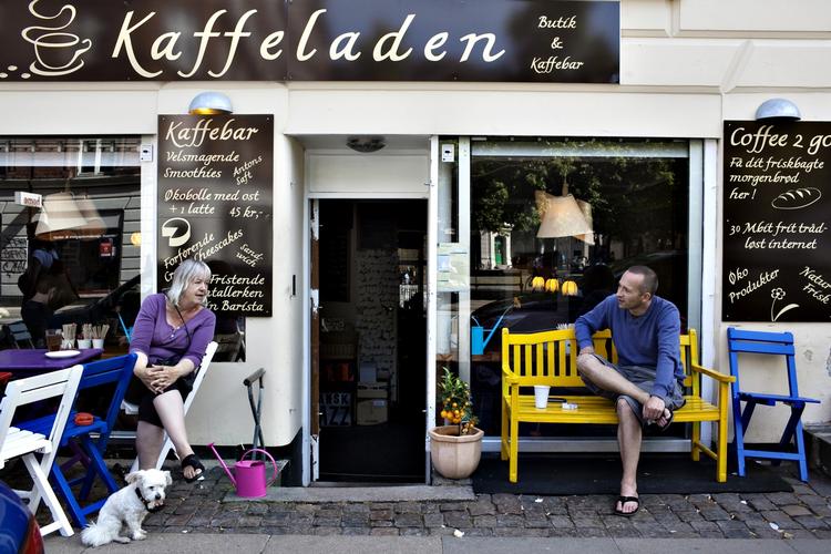 Østerbro. Der er masser af steder hvor man kan hygge sig på Nordre Frihavnsgade. 