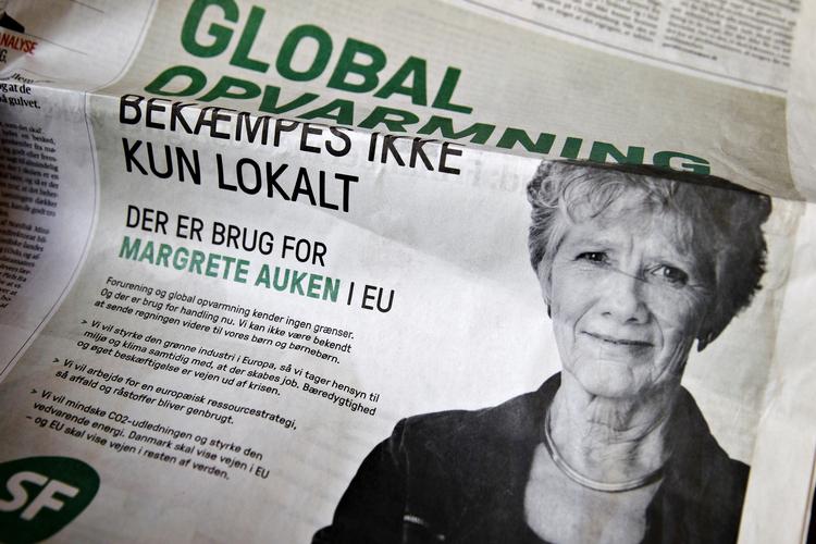 ANNONCE. SF har brugt midler fra Europanævnet til at trykke annoncer i blandt andet Politiken. 