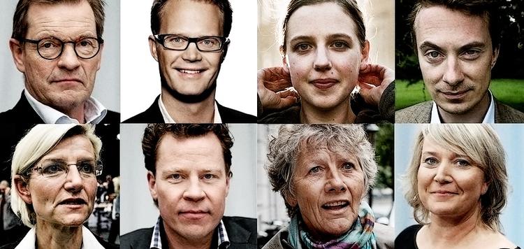 VALG. Otte personer står i spidsen for hver deres parti fremmod europaparlamentsvalget. 