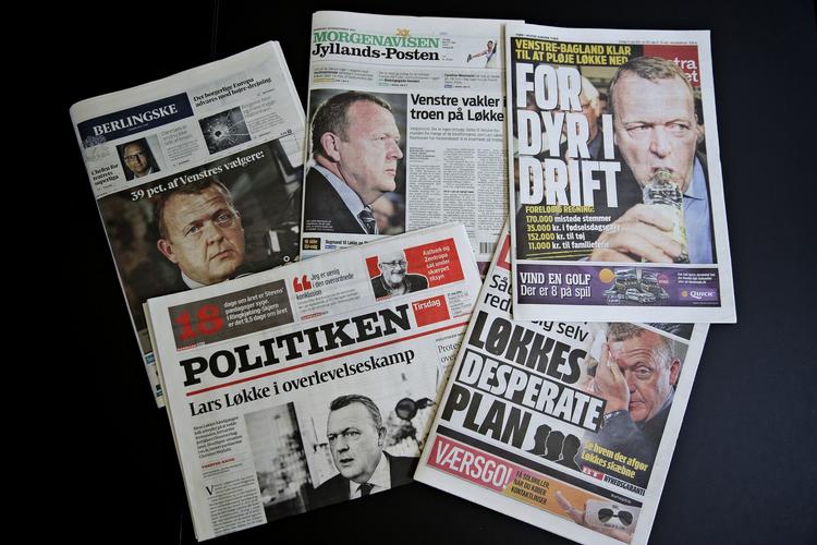 MEDIESTORM. De landsdækkende aviser mener alle, at Lars Løkke Rasmussens krise er dagens største historie. 