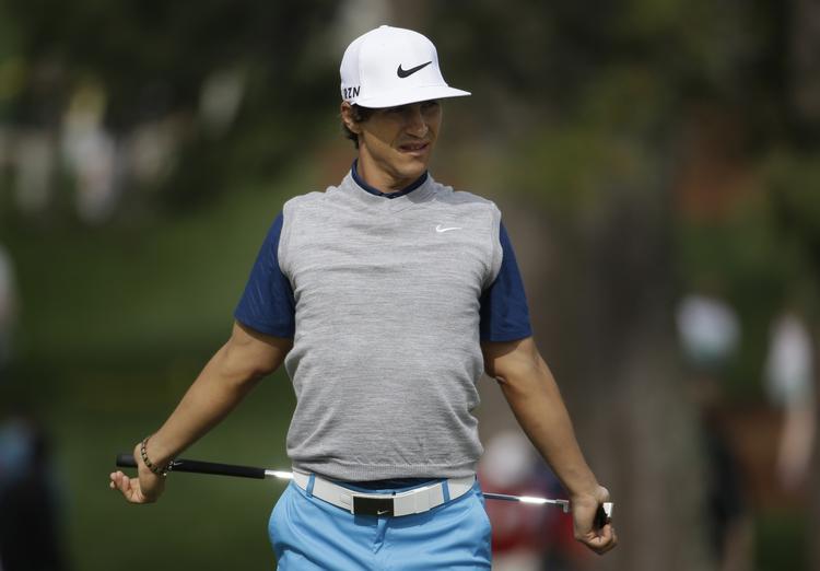 Opvarmning. Thorbjørn Olesen (her under en træningsrunde ved Masters forleden) måtte bruge et par huller på at spille sig varm i Ohio. 