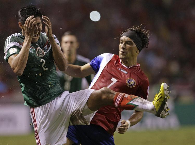 VM-klar. Cristian Bolanos (th) i Costa Ricas landsholdsdragt. 