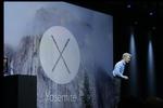 NYHEDER. Softwarechef Craig Federighi præsenterer her Apples nyeste version af operativsystemet OS X med navnet Yosemite. Tidligere tog Apple navne fra kattefamilien, men er nu gået over til lokaliteter. 