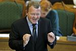 Løkke. Venstres formand var i hopla i spørgetimen, hvor han angreb statsminister Helle Thorning-Schmidt (S). 