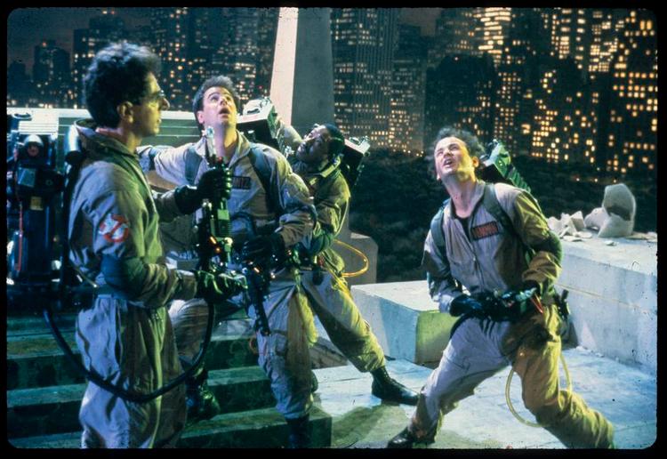 GHOSTBUSTERS. Fra venstre: Harold Ramis, Dan Aykroyd, Ernie Hudson og Bill Murray. 