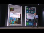 FAMILIEVENLIGT. Apples Craig Federighi demonstrerer Family Sharing i iOS8, hvor sønnike f.eks. kan anmode om køb i en app på sin iPhone, og Far så siger OK til at trække på kreditkortet via sin ditto. (Foto: Apple PR/Screenshot) 