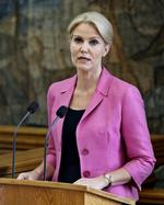 Tale. Uenighederne står også i kø, når det handler om skat, reformtempo og en vision for Danmark«, siger statsminister Helle Thorning-Schmidt. 
