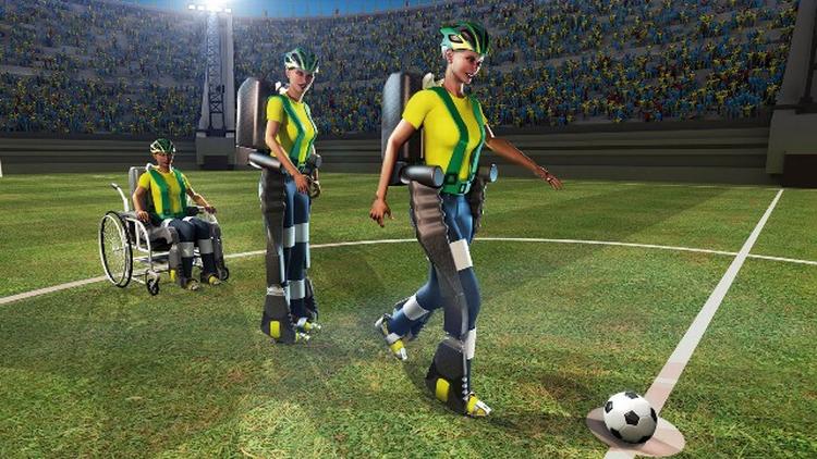 TANKEKRAFT. Den menneskelige hjerne kan styre mekanikken, når en lammet teenager i aften rejser sig og sparker til Brazuca-bolden. 