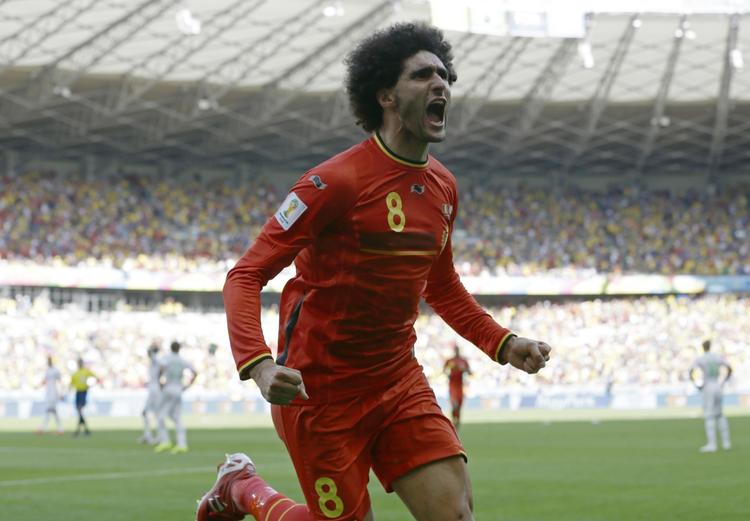 SUPER-SUB. Marouane Fellaini begyndte Belgiens første opgør ved VM på bænken, men endte med at være kampafgørende. 
