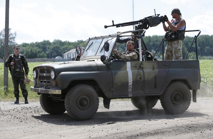 Uro. Ukrainske soldater ses i den uroprægede Donetsk-region. 