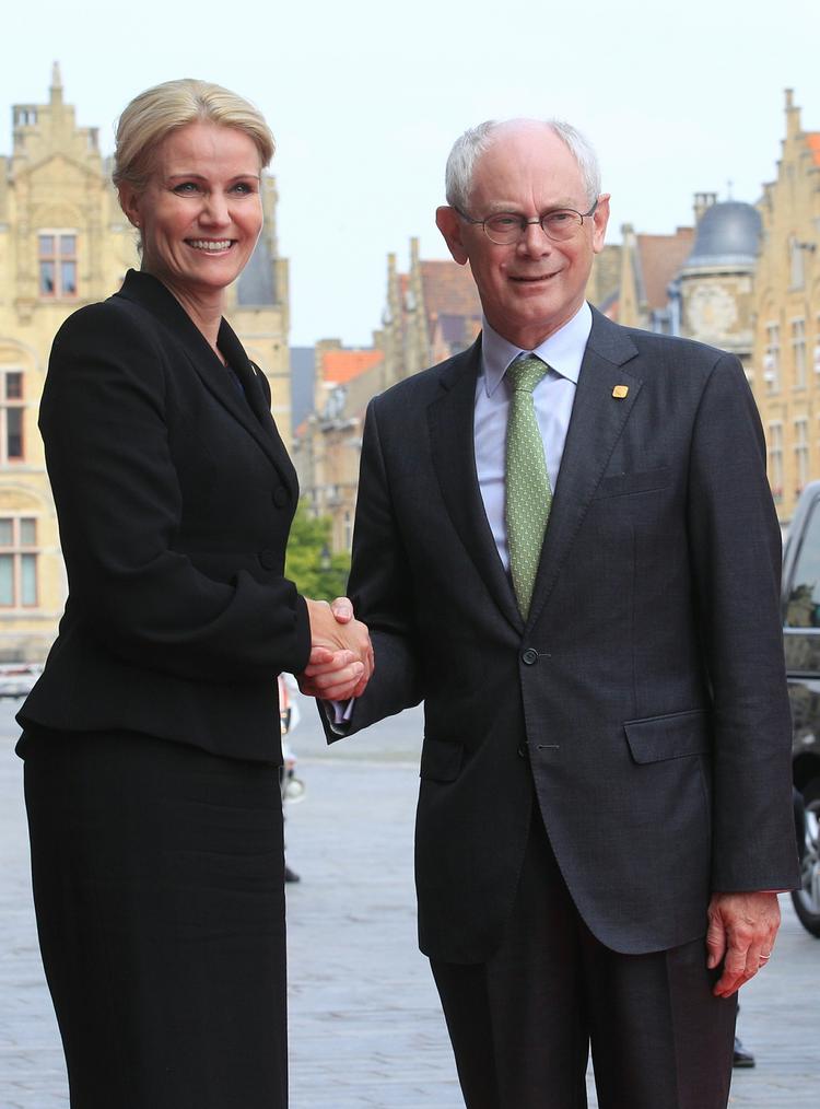 Goddag. Statsminister Helle Thorning-Schmidt og EU-præsident Herman Van Rompuy. 