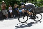 Cykling. Bradley Wiggins på første etape under  Tour De Suisse. 