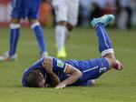 Ude. Chiellini er ligesom Suárez en færdig mand ved VM. 